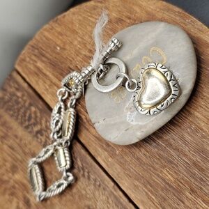 B2601 premier designs sterling silver heart charm bracelet